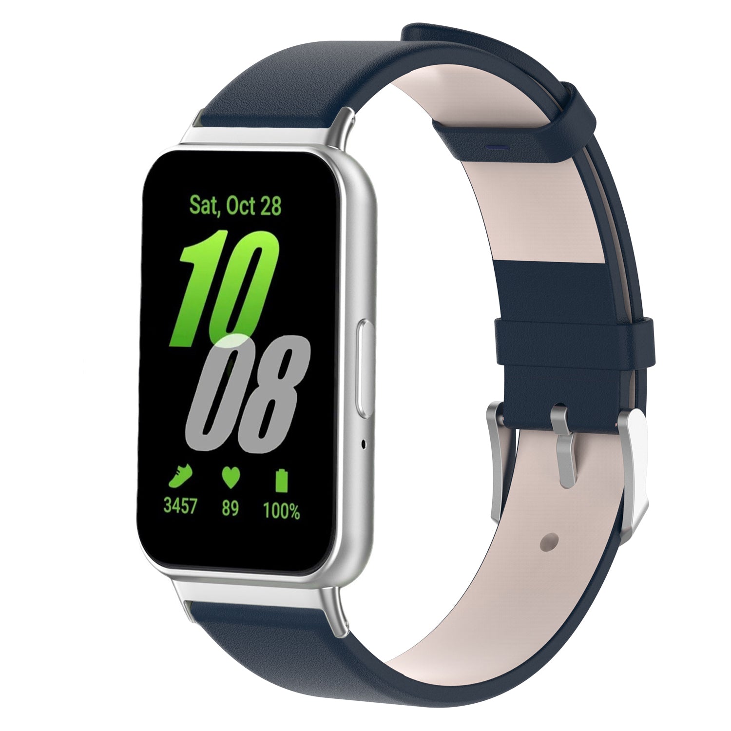 For Samsung Galaxy Fit3 SM-R390 Replacement Wrist Band Adjustable Leather Watch Strap - Dark Blue For Samsung Galaxy Fit3 SM-R390 Replacement Wrist Band Adjustable Leather Watch Strap - Dark Blue